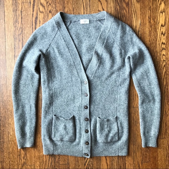 J. Crew Sweaters - J Crew Wallace Grey Merino Cardigan Elbow Patches